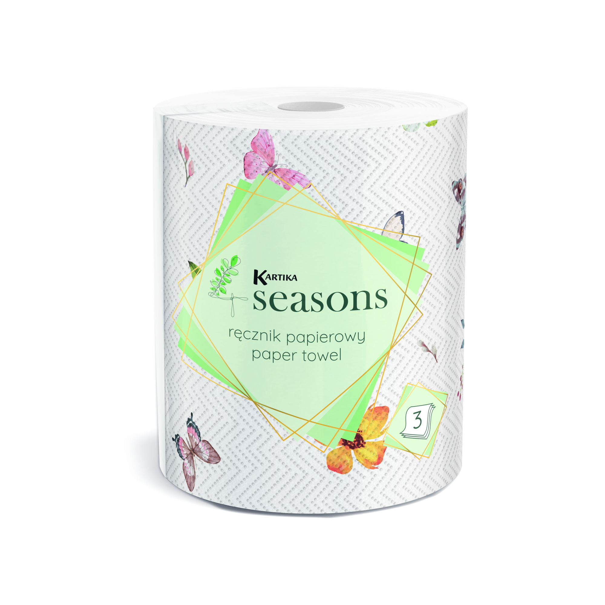 Paper towel Kartika 4 Seasons Spring 1 roll 210 sheets 3 ply